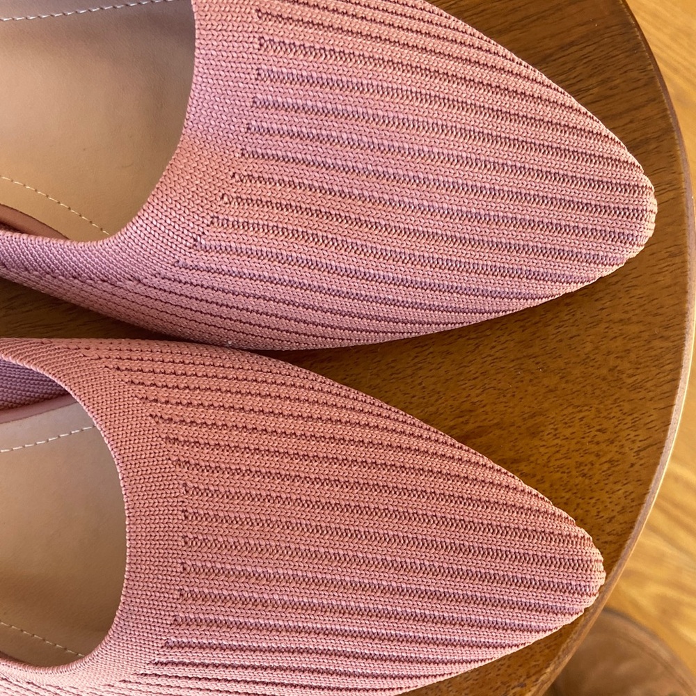 NWOT Journee Collection Women's Knit Pointed Slip-On Mules in Dusty Rose - Picture 3 of 5